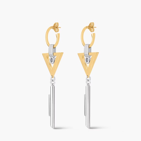 Louis Vuitton Jewelry - Louis Vuitton Gold and Silver Triangle Earrings